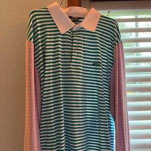 Long sleeve oversized enjoi striped collared shirt